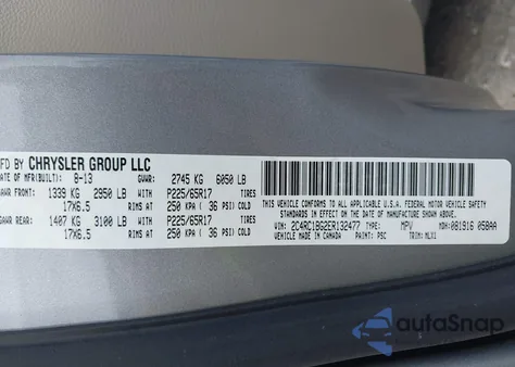 2014 Chrysler Town & Country Touring from USA, damaged, VIN 2C4RC1BG2ER132477